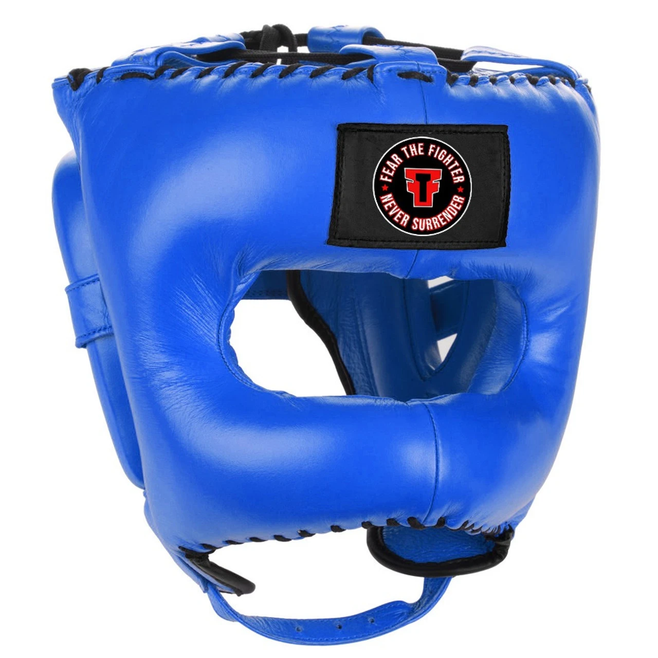 FTF (FEAR THE FIGHTER) Traditional Headgear With Face-Saver Bar Blue 3 FTF (FEAR THE FIGHTER) Traditional Headgear With Face-Saver Bar Blue