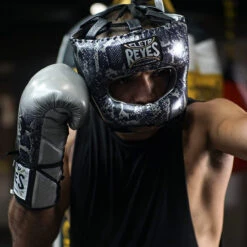 Cleto Reyes Traditional Headgear - Silver/Black Steel Snake -Boxing Shop 61f5gqN8UjL. AC SL1200 3 60944.1666402905