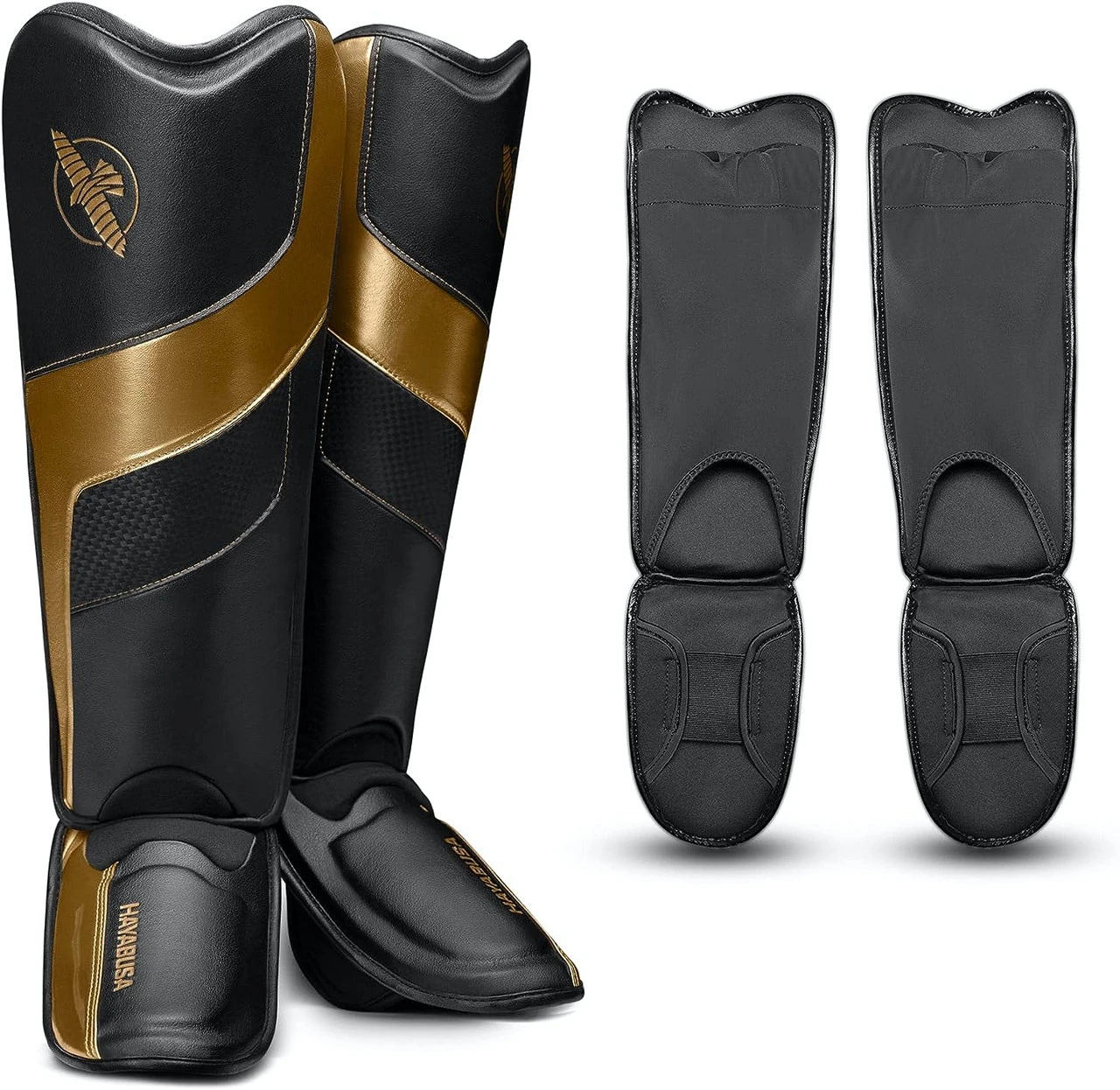 Hayabusa T3 Full-Back Shin Guards Black/Gold 3 Hayabusa T3 Full-Back Shin Guards Black/Gold