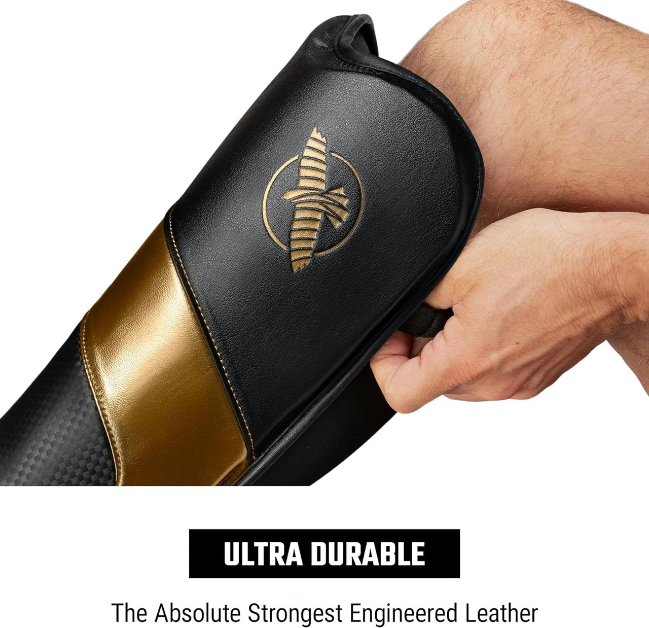 Hayabusa T3 Full-Back Shin Guards Black/Gold 6 Hayabusa T3 Full-Back Shin Guards Black/Gold - Image 4