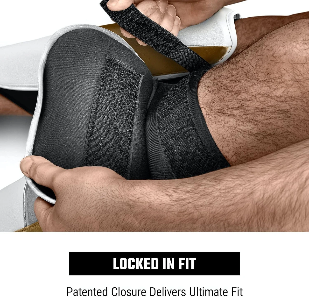 Hayabusa T3 Full-Back Shin Guards White/Gold 4 Hayabusa T3 Full-Back Shin Guards White/Gold - Image 2