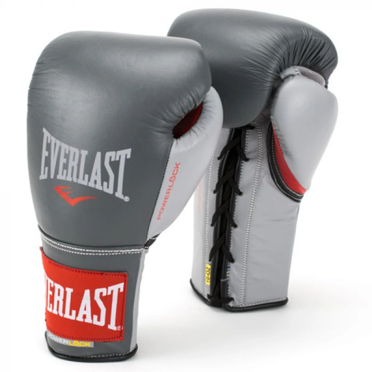 Everlast Powerlock Pro Fight Boxing Gloves Grey/Red 3 Everlast Powerlock Pro Fight Boxing Gloves Grey/Red