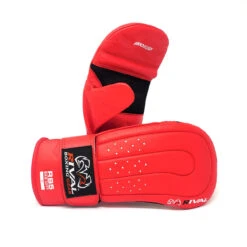 RIVAL Boxing RB5 Hook And Loop Leather Training Bag Mitts - Red