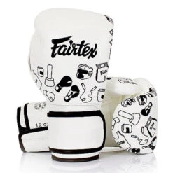 Fairtex Muay Thai Gloves White Street Art